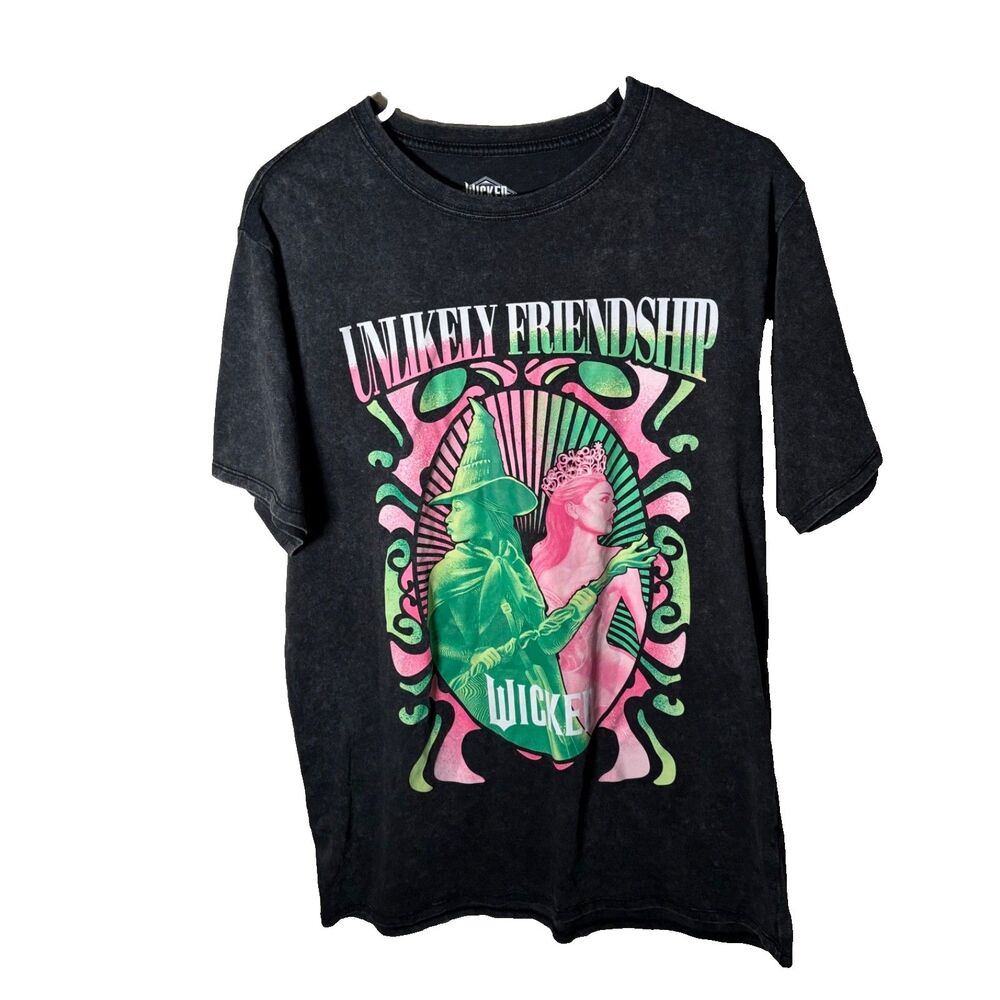 Wicked T-Shirt Large Unlikely Friendship Short Sleeve Crew Neck Shirt Top